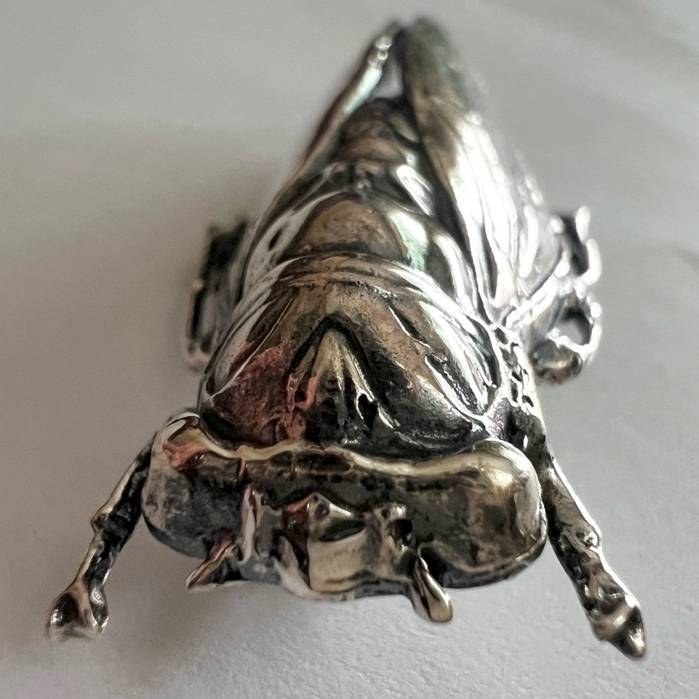 Gorgeous Cicada pin brooch STERLING SILVER - Picture 8 of 15